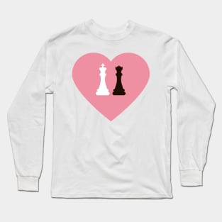 Pink Chess Heart Long Sleeve T-Shirt